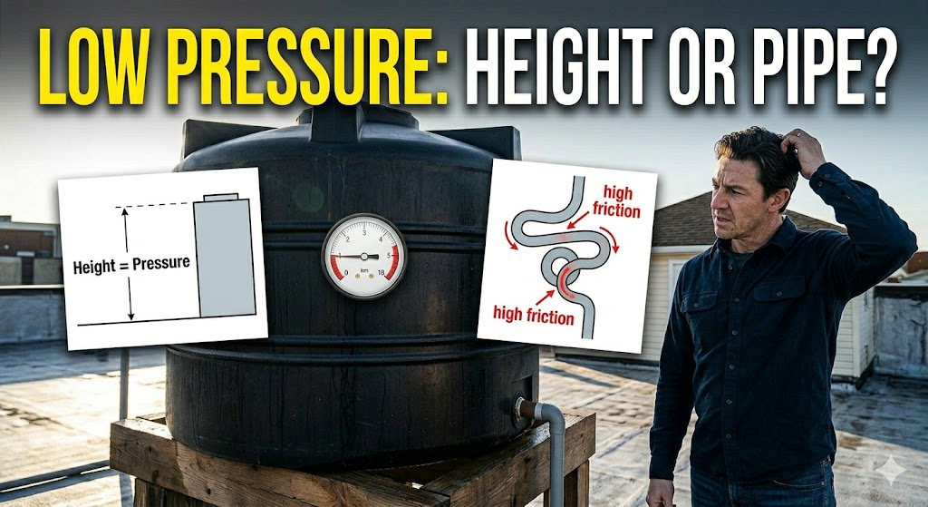 My Water Tank Pressure Is Low — Is It The Tank Height Or The Pipe