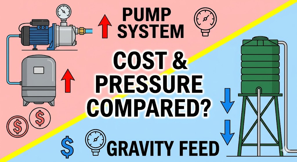 Pump System Vs Gravity Feed Cost And Pressure Compared